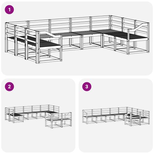 Комплект дивани за открито 9 pcs Естествен