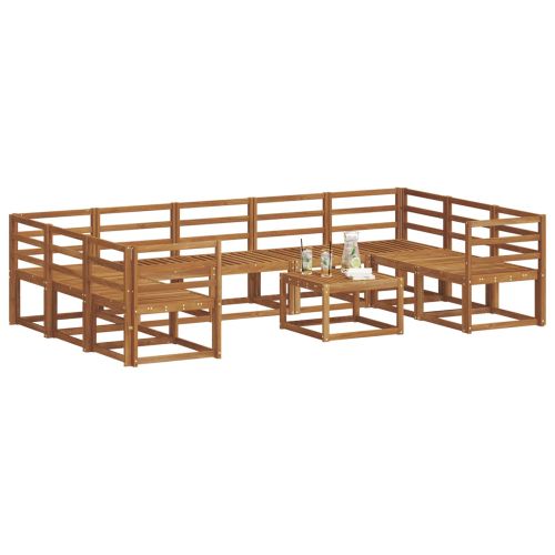 Комплект дивани за открито 10 pcs Естествен