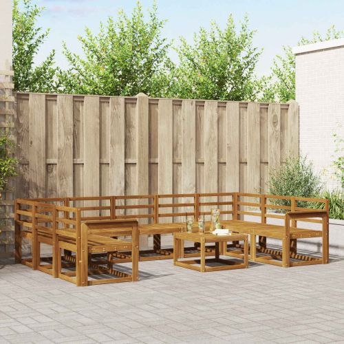 Комплект дивани за открито 10 pcs Естествен