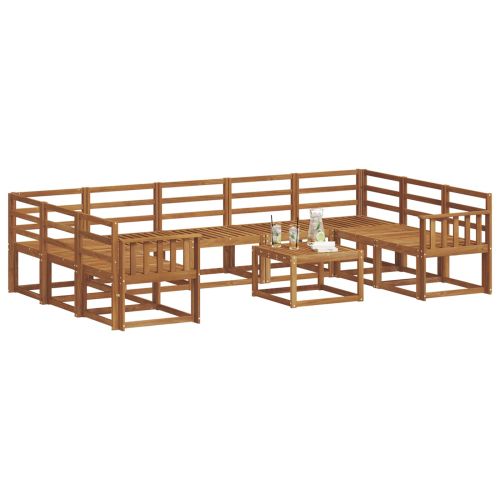 Комплект дивани за открито 10 pcs Естествен