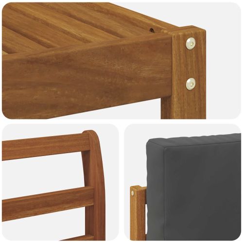 Комплект дивани за открито 10 pcs Натурален и Антрацит