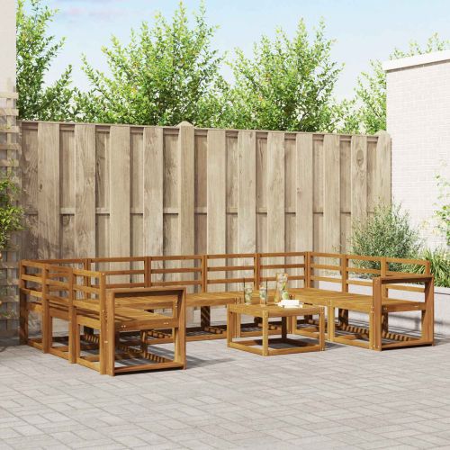 Комплект дивани за открито 10 pcs Естествен