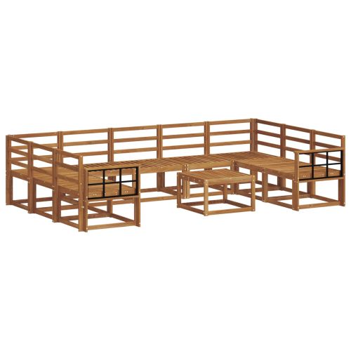 Комплект дивани за открито 10 pcs Естествен