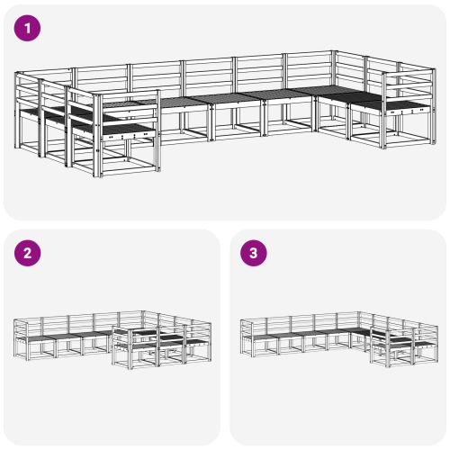 Комплект дивани за открито 10 pcs Естествен
