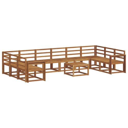 Комплект дивани за открито 11 pcs Естествен