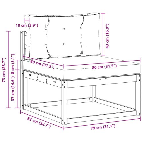 Комплект дивани за открито 3 pcs Натурален и Антрацит