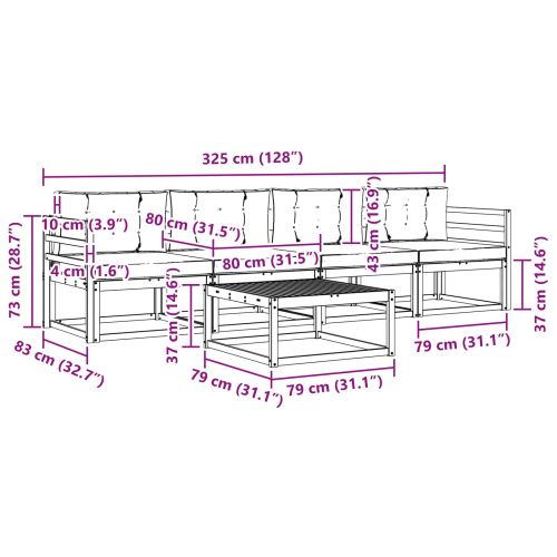 Комплект дивани за открито 5 pcs Натурален и Антрацит