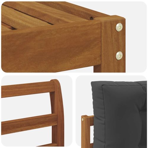 Комплект дивани за открито 5 pcs Натурален и Антрацит