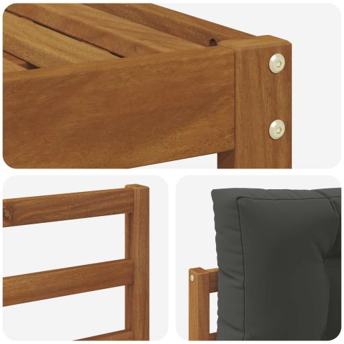 Комплект дивани за открито 6 pcs Натурален и Антрацит