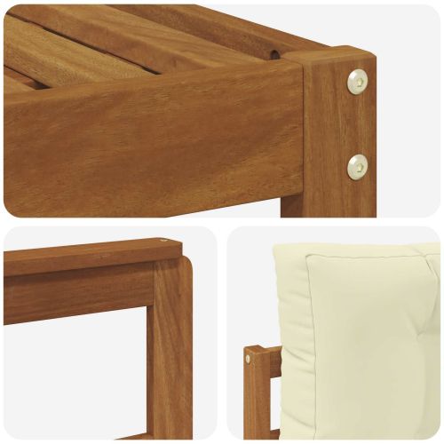 Комплект дивани за открито 6 pcs Натурален и Крема