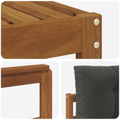 Комплект дивани за открито 6 pcs Натурален и Антрацит