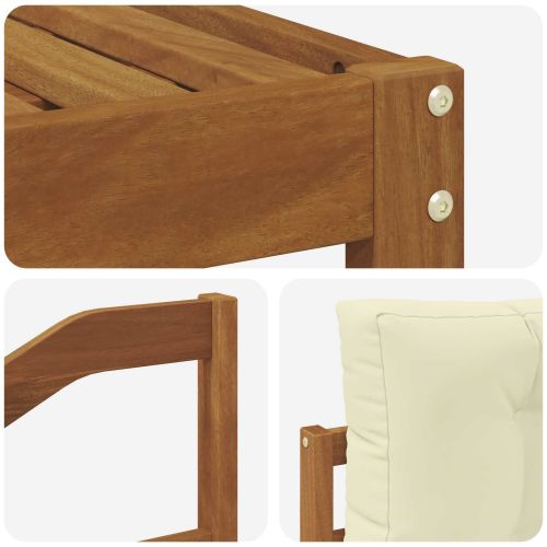 Комплект дивани за открито 6 pcs Натурален и Крема