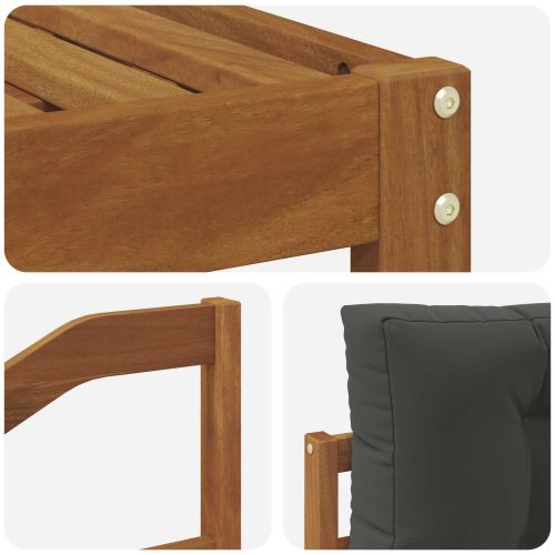 Комплект дивани за открито 6 pcs Натурален и Антрацит