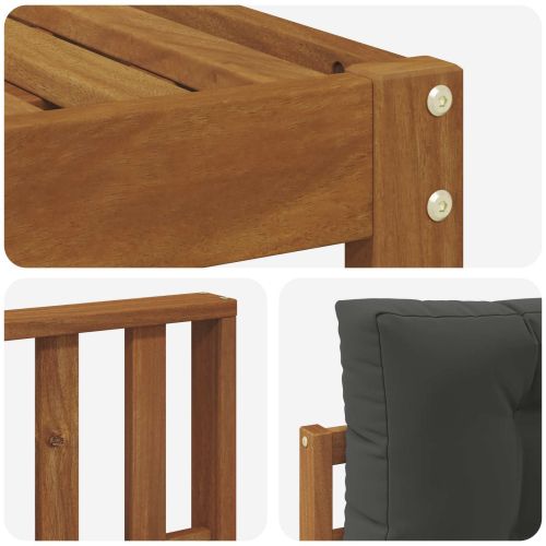 Комплект дивани за открито 7 pcs Натурален и Антрацит