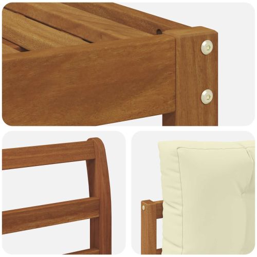 Комплект дивани за открито 7 pcs Натурален и Крема