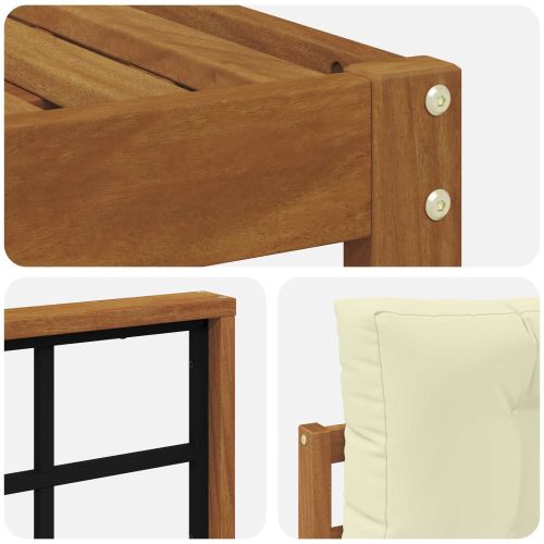 Комплект дивани за открито 7 pcs Натурален и Крема