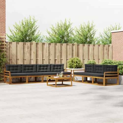 Комплект дивани за открито 8 pcs Натурален и Антрацит