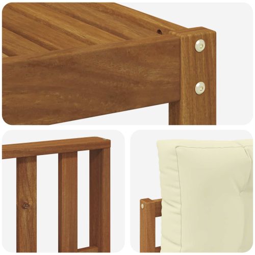 Комплект дивани за открито 4 pcs Натурален и Крема