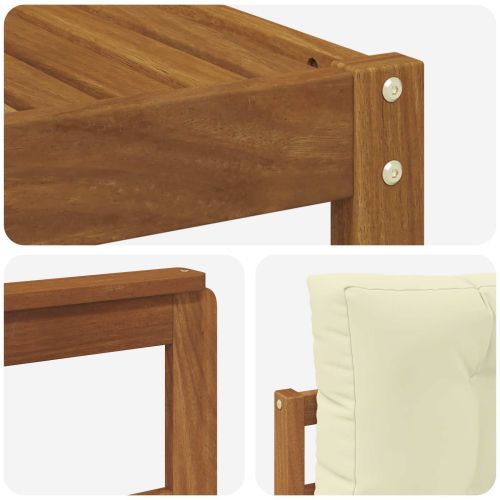 Комплект дивани за открито 5 pcs Натурален и Крема