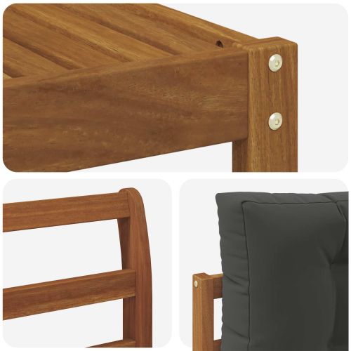 Комплект дивани за открито 5 pcs Натурален и Антрацит