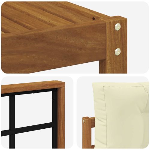 Комплект дивани за открито 6 pcs Натурален и Крема