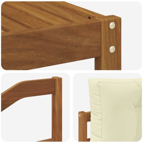 Комплект дивани за открито 6 pcs Натурален и Крема