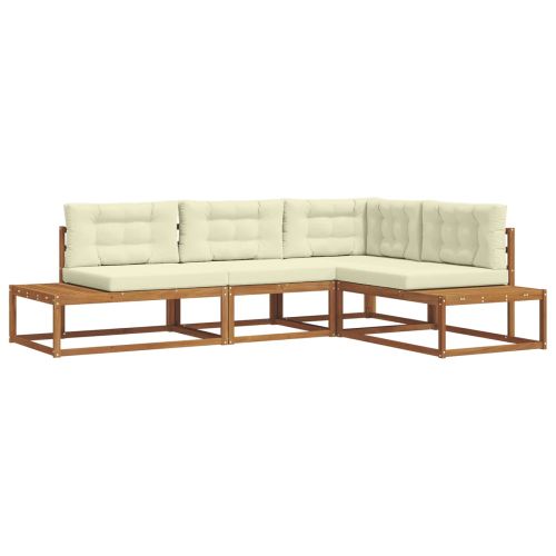 Комплект дивани за открито 4 Брой Натурален и Крема