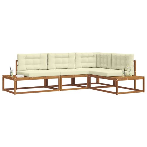 Комплект дивани за открито 4 Брой Натурален и Крема