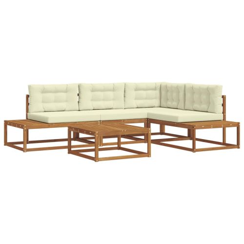 Комплект дивани за открито 5 Брой Натурален и Крема