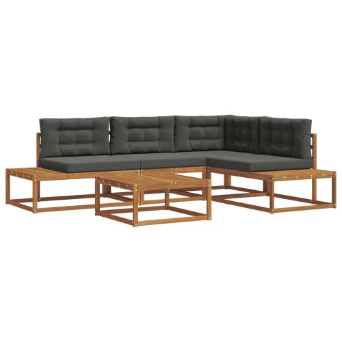 Комплект дивани за открито 5 Брой Натурален и Антрацит