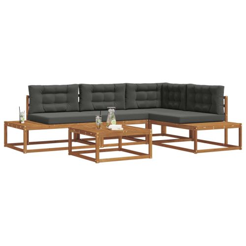 Комплект дивани за открито 5 Брой Натурален и Антрацит