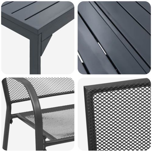 Комплект за хранене в градината 9 pcs Антрацит