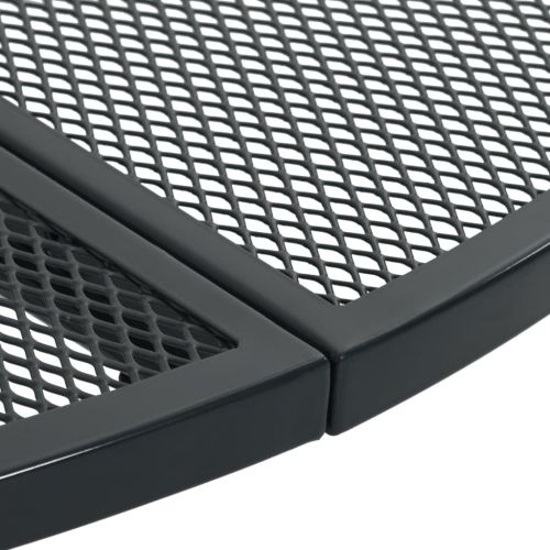 Патио маса кръгла антрацит Ø110x72,5 см прахово покрита стомана