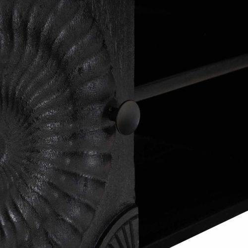 ТВ шкаф с рафт със съхранение с врата Черен 105 x 30 x 35 см