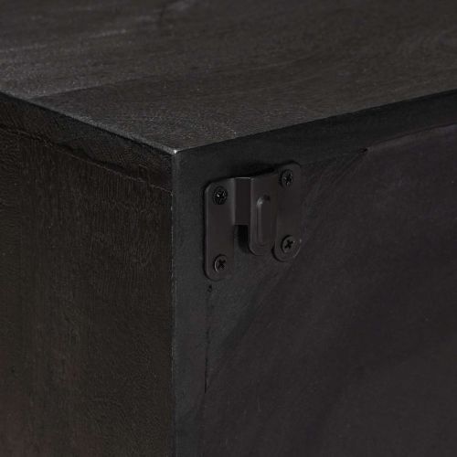 ТВ шкаф с рафт със съхранение с врата Черен 105 x 30 x 35 см