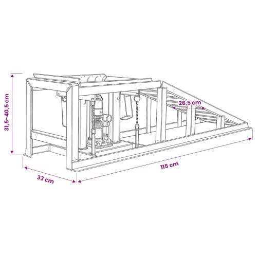 Рампи за ремонт на коли, 2 бр, червени, стомана