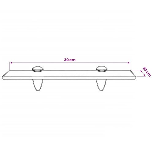 Подвижен рафт, стъкло, 30 x 20 см, 8 мм
