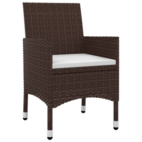 Градински комплект с възглавници, 9 части, полиратан и стъкло