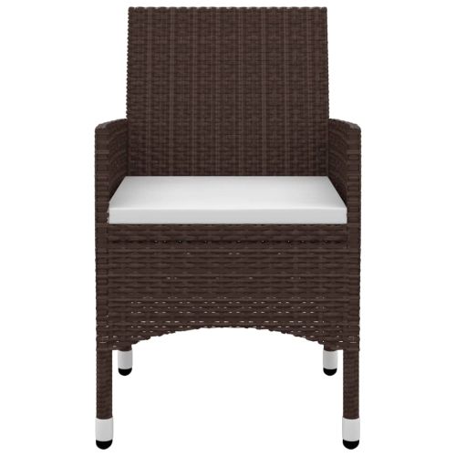 Градински комплект с възглавници, 9 части, полиратан и стъкло