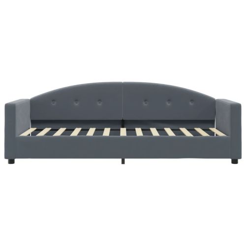 Канапе с матрак, тъмносиво, 80x200 см, кадифе