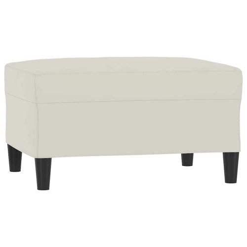 Комплект дивани от 4 части с възглавници, кремав, кадифе