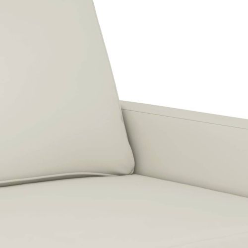 Комплект дивани от 3 части с възглавници, кремав, кадифе