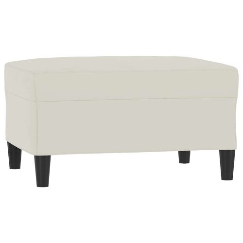 Комплект дивани от 3 части с възглавници, кремав, кадифе