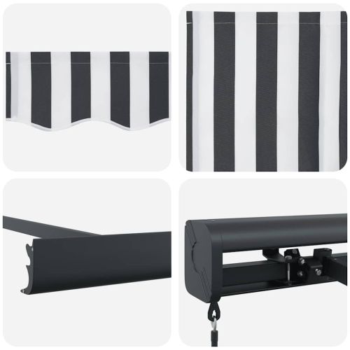 Прибираща се тента антрацит и бял 4x3 м плат и алуминий