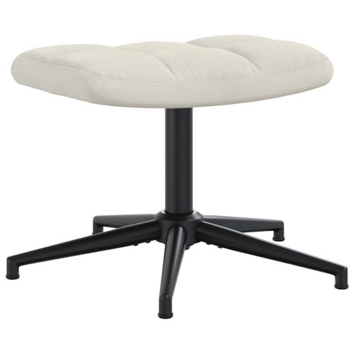 Стол за релакс с табуретка, кремавобял, кадифе