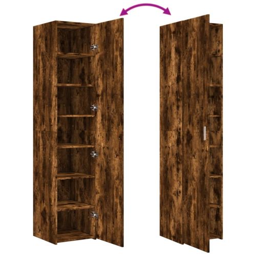 Висок шкаф, опушен дъб, 40x42,5x185 см, инженерно дърво