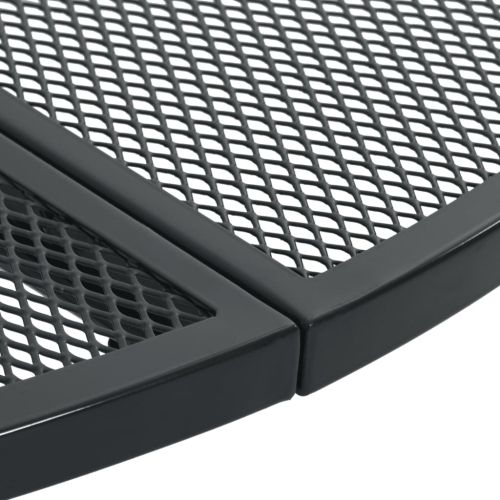 Градински столове, 3 части, антрацит, прахово боядисана стомана