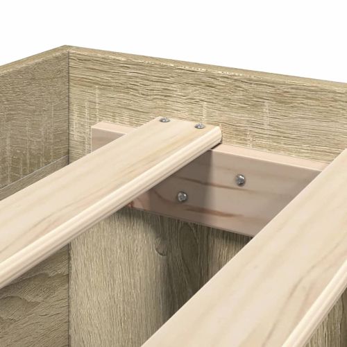 Рамка за легло с табла, дъб сонома, 90x190 см, инженерно дърво