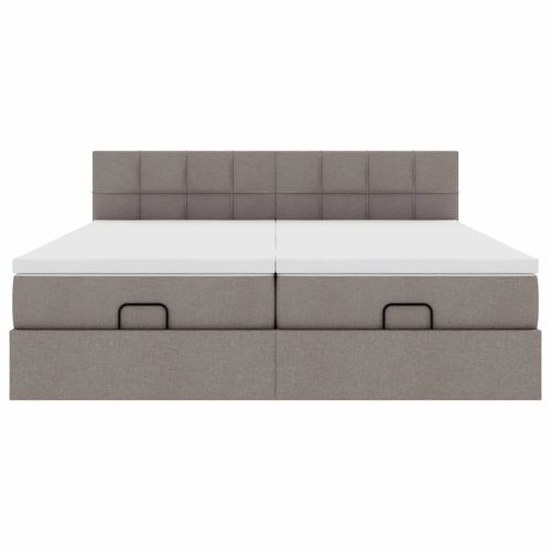 Османска легло с матраци, таупе, 180x200 см, плат