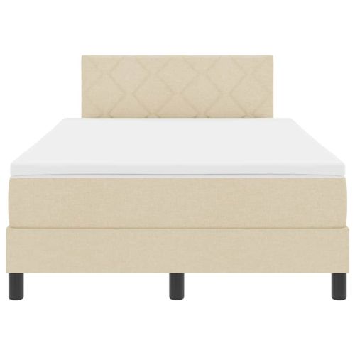 Легло с пружинирана основа с таблото Крем 120 x 200 cm текстил